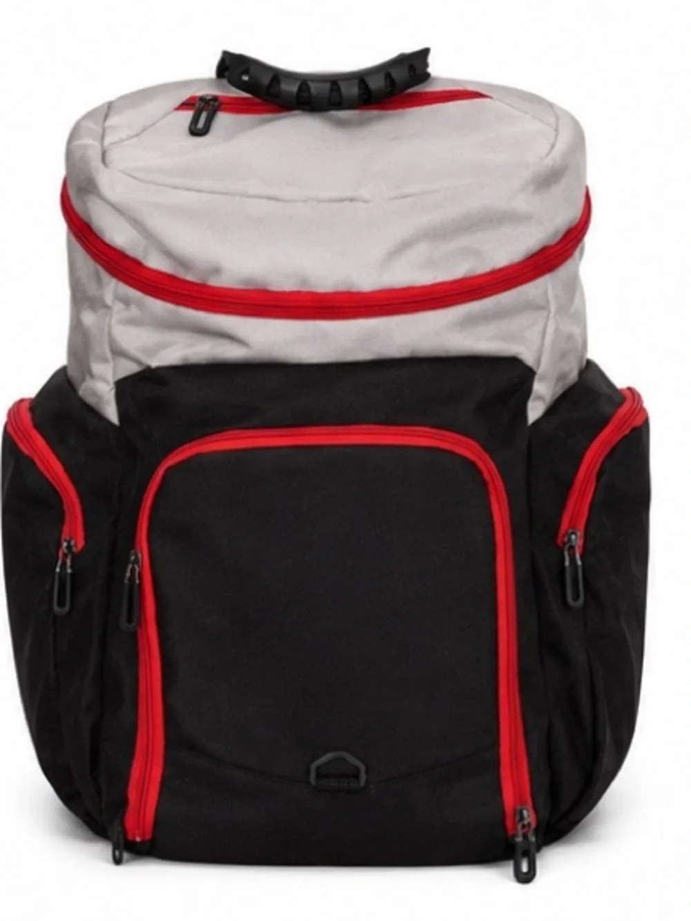 Men's Black and Light Gray sports bag with Red Trim and Basketball compartment!